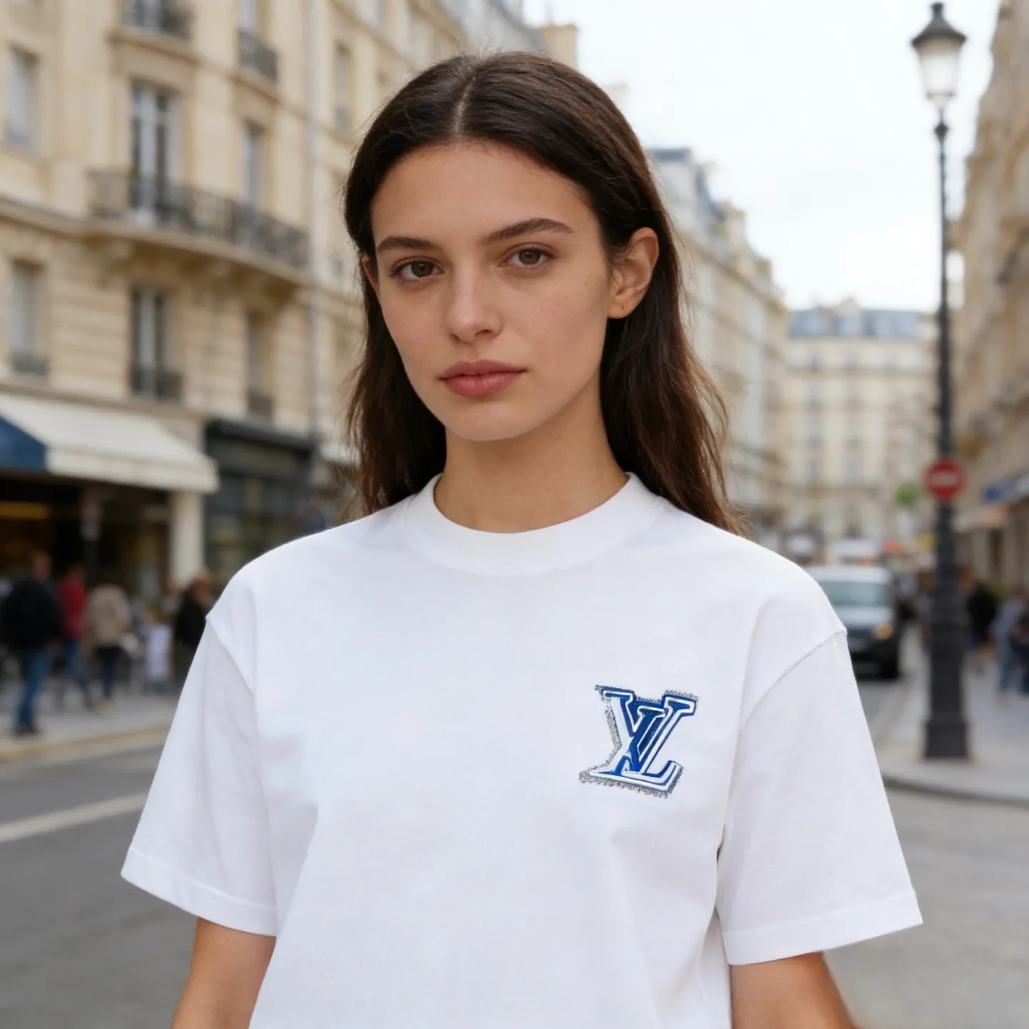 Louis Vuitton/Louis Vuitton short sleeves with front and rear letter logo embroidery